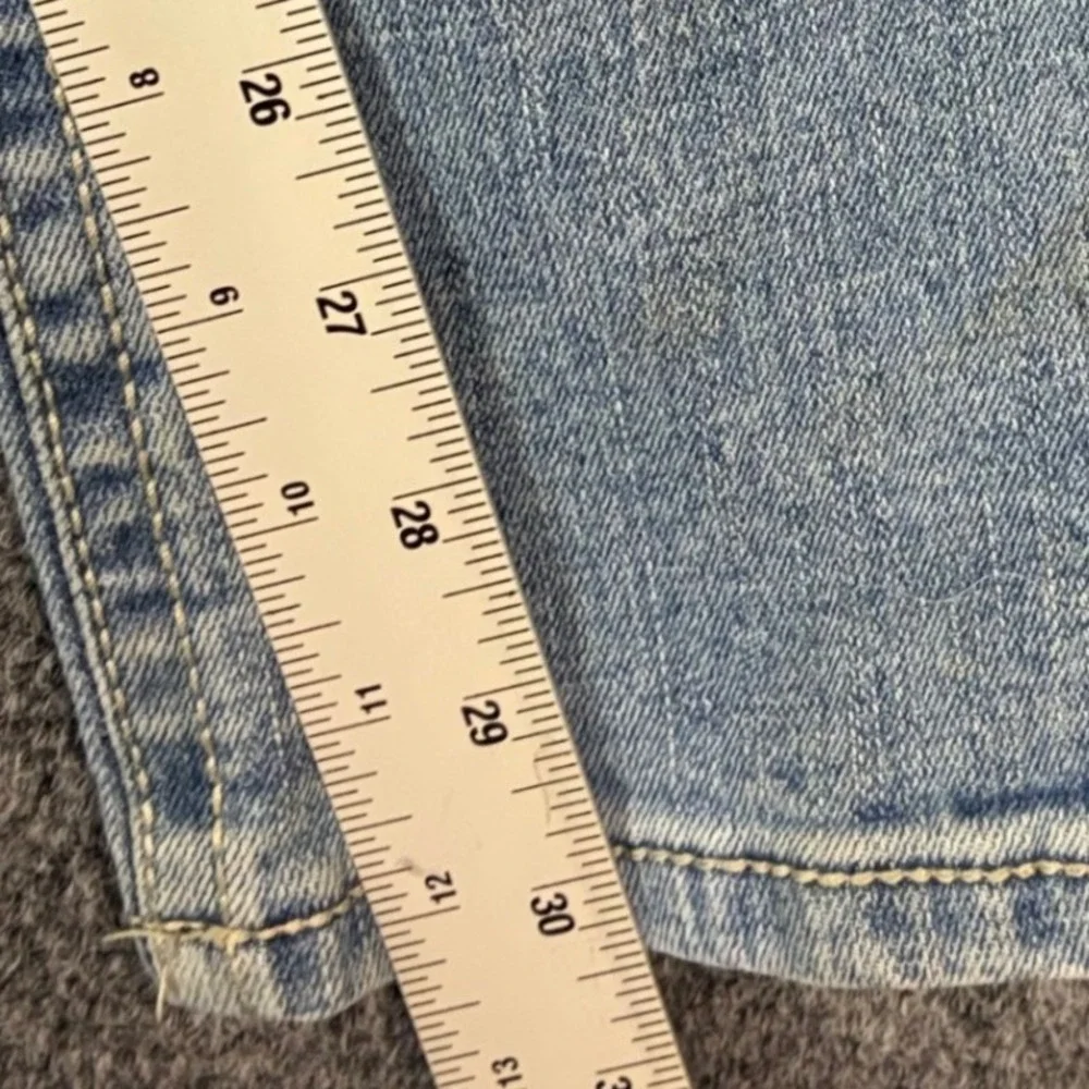 TK Axel‎ Mens Slim Bootcut Jeans Light Wash Blue Denim 32x32 Distressed Stained
